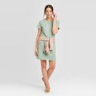 Women's Short Sleeve Mini T-shirt Dress - Universal Thread Green