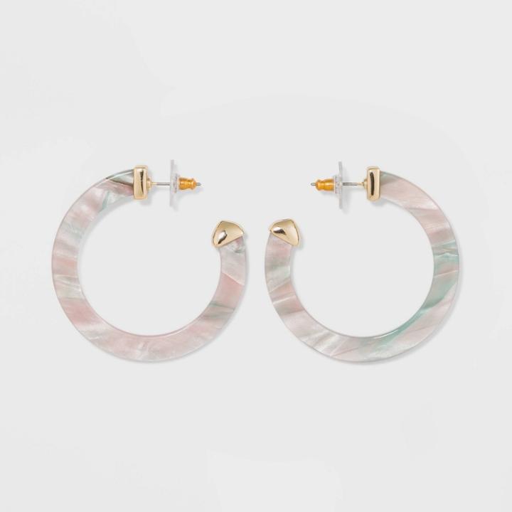 Sugarfix By Baublebar Modern Resin Hoop Earrings - Lilac, Women's, Purple