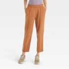 Women's High-rise Slim Straight Fit Ankle Pull-on Pants - A New Day Brown
