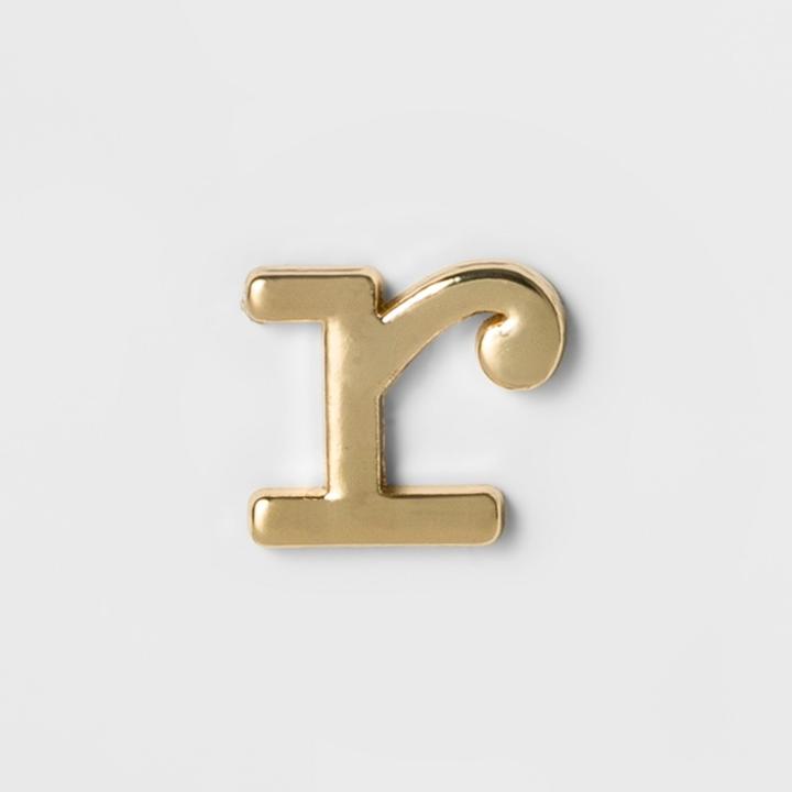 Target Women's Fashion Stick On Initial Letter R - Gold, Bright Gold Initial