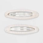 Metal With Raffia Wrap Oval Snap Clips - A New Day White
