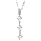 Target Sterling Silver Cubic Zirconia Drop Pendant - Silver/clear (18), Girl's, White