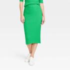 Women's Ribbed Sweater Skirt - A New Day Green