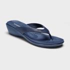 Women's Splash Molded Wedge Flip Flop Sandals - Okabashi Navy (blue)