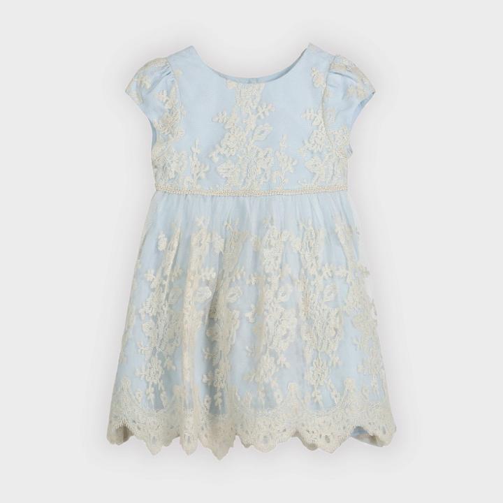 Mia & Mimi Toddler Girls' Lace Cap Sleeve Dress - Blue