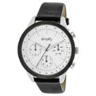 Simplify The 3800 Men's Multi - Function Leather Strap Watch - Silver/silver/black, Black/white