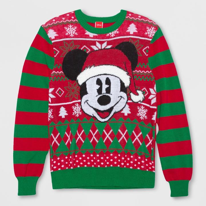 Men's Tall Mickey Mouse & Friends Ugly Holiday Long Sleeve Sweatshirt - Dragon