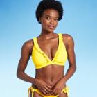 Women's Ruffle Triangle Bikini Top - Shade & Shore Sunray Yellow D/dd Cup