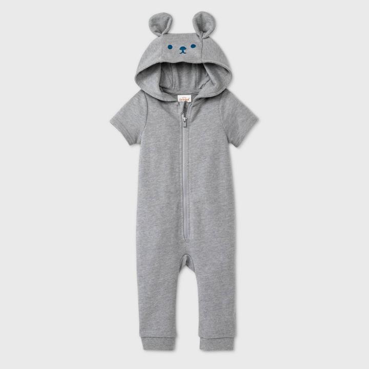 Baby Boys' Bear Short Sleeve Romper - Cat & Jack Gray