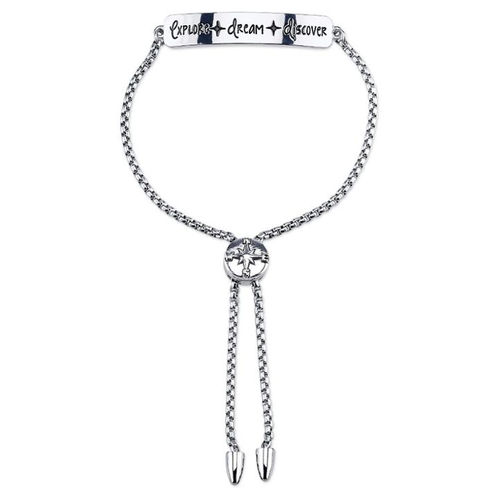 Target Women's Stainless Steel Explore Dream Discover Slide Bracelet -