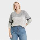 Women's Plus Size Raglan Long Sleeve Pullover Sweater - Knox Rose Ivory