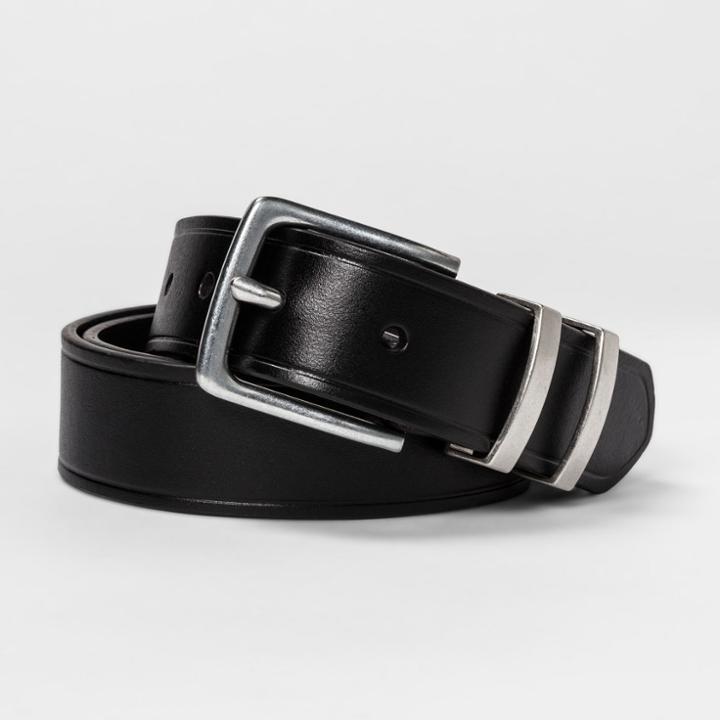 Target Men's 32mm Heat Crease 2 Loop Belt - Goodfellow & Co Black
