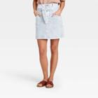 Women's High-rise Tie-waist Denim Mini Skirt - Universal Thread Blue