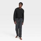 Men's Plaid Microfleece Pajama Set - Goodfellow & Co Black