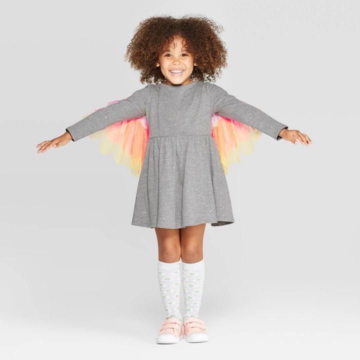 Toddler Girls' Cape A Line Dress - Cat & Jack Gray