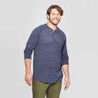 Men's Tall Regular Fit Long Sleeve Jersey Henley Shirt - Goodfellow & Co Xavier Navy Xlt, Xavier Blue