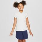 Girls' Short Sleeve Pique Uniform Polo Shirt - Cat & Jack White