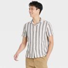 Men's Standard Fit Camp Collar Short Sleeve Button-down Shirt - Goodfellow & Co Cream