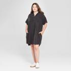 Women's Plus Size Shirt Dress - Universal Thread Black X