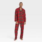 Men's Tall Holiday Tartan Plaid Flannel Matching Family Pajama Set - Wondershop Red