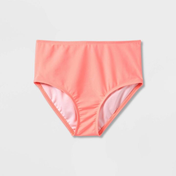 Girls' Adaptive Abdominal Access Swim Brief - Cat & Jack Coral
