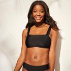 Women's Square Neck Bralette Bikini Top - Xhilaration Black D/dd Cup