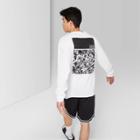 Men's Black & White Water Long Sleeve Crewneck Graphic T-shirt - Original Use White
