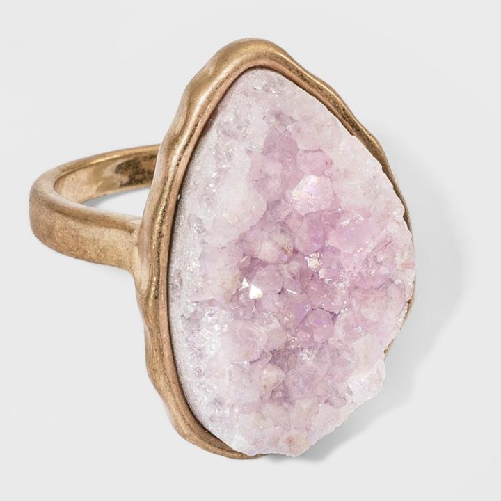 Semi Precious Druzzy Ring - Universal Thread Pink/gold