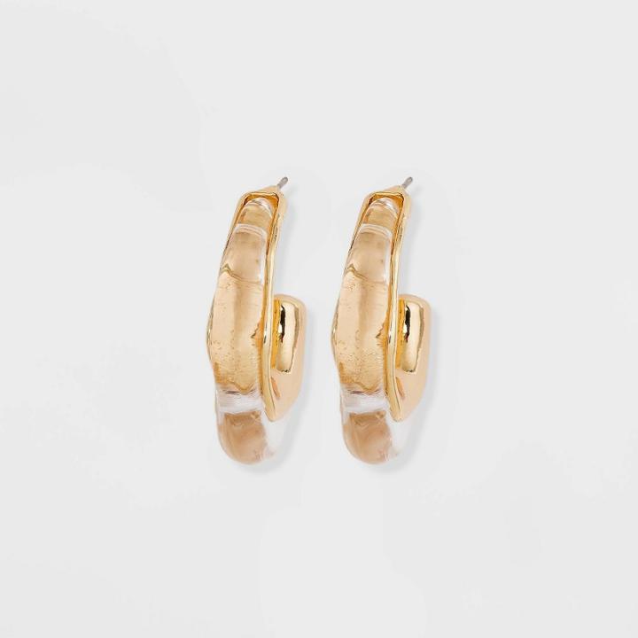 Clear Acetate Organic Hoop Earrings - A New Day Gold