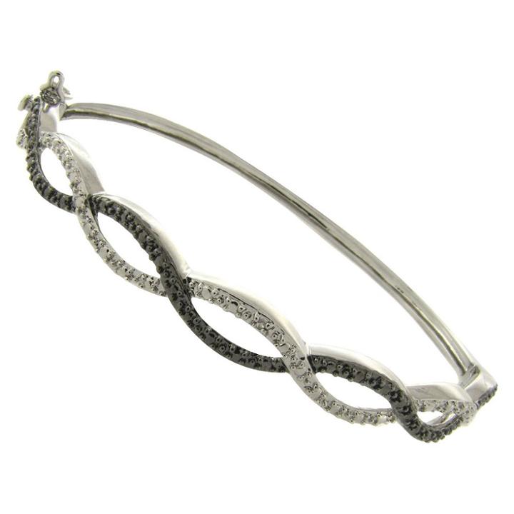 Target Black And White Diamond Infinity Design Bangle,