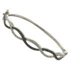 Target Black And White Diamond Infinity Design Bangle,