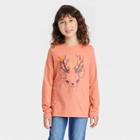 Girls' 'deer' Long Sleeve Graphic T-shirt - Cat & Jack Orange