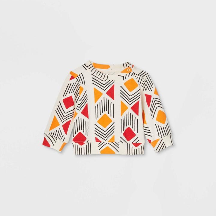 Ade + Ayo Black History Month Baby Dusu Crewneck Pullover Sweater - Cream Abstract Newborn