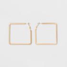 Open Square Metal Hoop Earrings - A New Day Gold