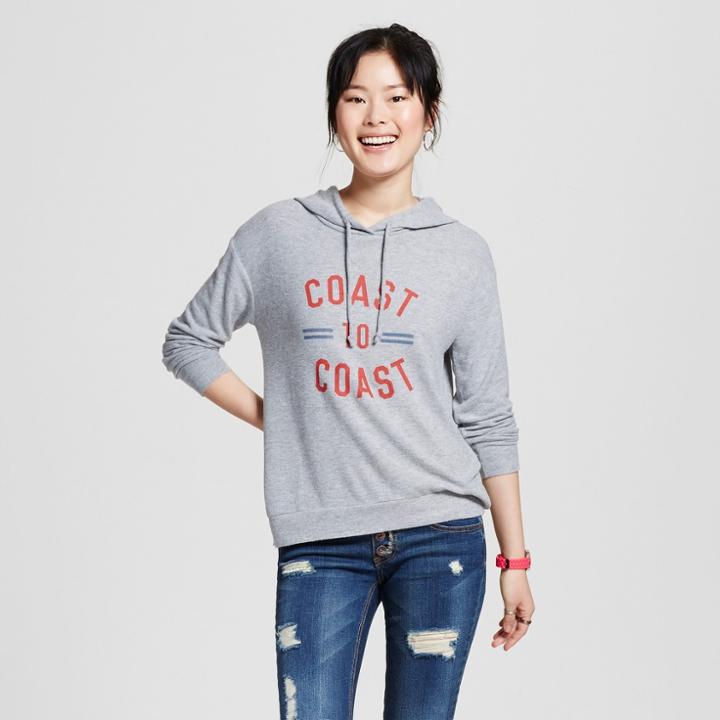 Women's Coast To Coast Soft Brushed Leisure Pullover Sweatshirt Heather Gray Xxl - Well Worn (juniors')