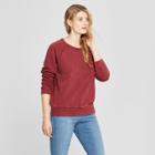Women's Crew Neck Sweatshirt - Universal Thread Burgundy (red)
