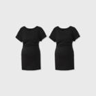 Maternity Short Sleeve Non Shirred T-shirt - Isabel Maternity By Ingrid & Isabel Black