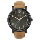 Timex Originals Watch With Leather Strap - Black/tan T2n6772b, Adult Unisex