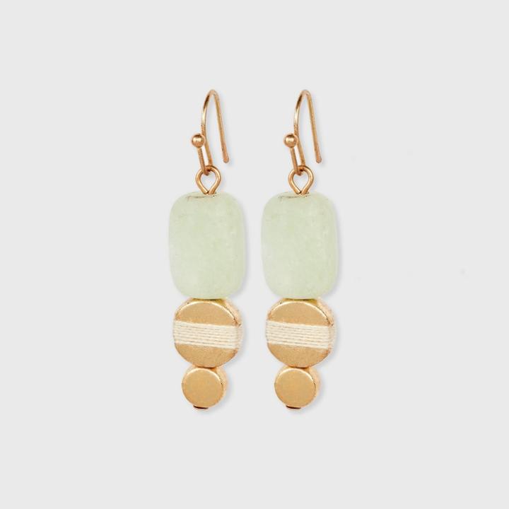 Semi-precious Linear Drop Earrings - Universal Thread Green