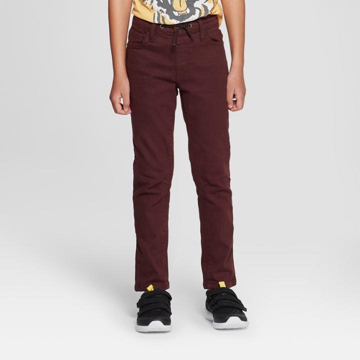 Oversizeboys' Skinny Fit Jeans - Cat & Jack Maroon 8 Husky, Boy's, Red