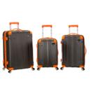 Rockland Sonic 3pc Abs Upright Hardside Carry On Luggage Set - Charcoal, Grey