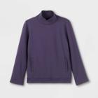 Girls' Cozy Fleece Mock Neck Pullover Sweatshirt - All In Motion Purple