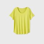 Women's Plus Size Short Sleeve Scoop Neck Relaxed T-shirt - Ava & Viv Light Yellow