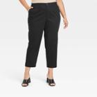 Women's Plus Size High-rise Taper Ankle Pants - Ava & Viv Black