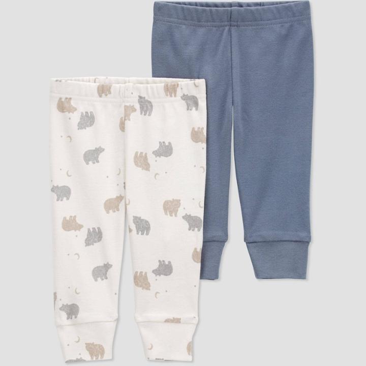 Carter's Just One You Baby Boys' 2pk Striped Pants - Newborn, Brown