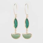 Semi-precious Stone Matte Green Aventurine And Malachite Drop Earrings - A New Day Green, Women's