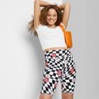 Women's High-rise Bike Shorts - Wild Fable Black Check