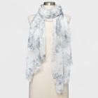 Women's Oblong Tye Dye Floral Print Scarf - A New Day Cream One Size, Women's, Beige