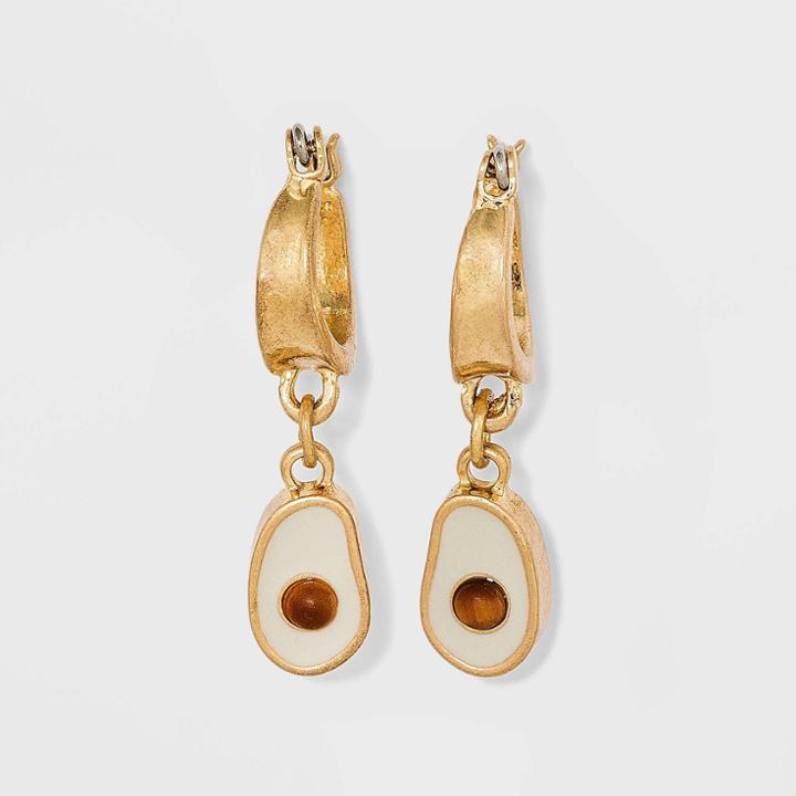Semi-precious Tiger Eye Hoop Earrings - Universal Thread Brown