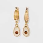 Semi-precious Tiger Eye Hoop Earrings - Universal Thread Brown